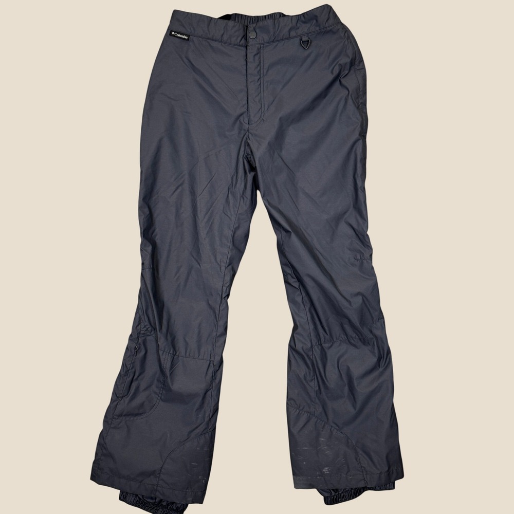 Columbia Snow Pants Women L Gray Nylon Insulated Ski Snowboard Winter